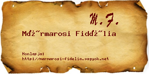 Mármarosi Fidélia névjegykártya